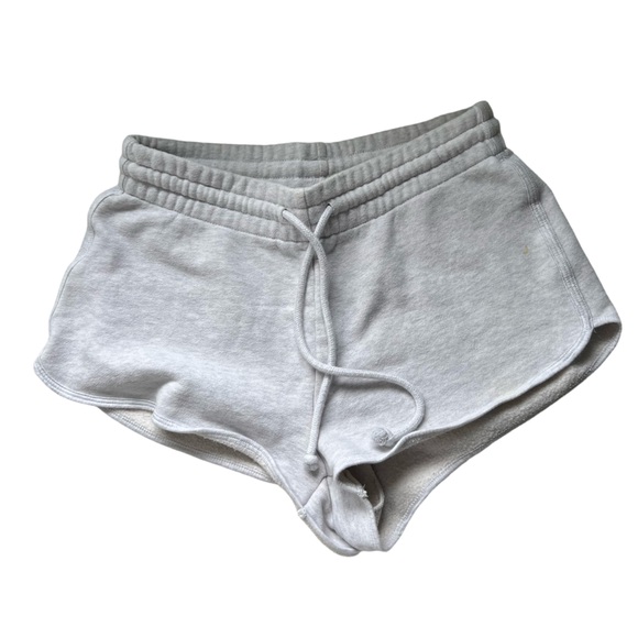 TNA COZY - FLEECE GREY DRAWSTRING SHORTS - Boyfriend Fit US XS - Picture 2 of 7